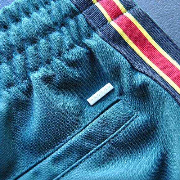 PacSun Small Jogger Sweatpants Green w/ Yellow, Red, & Black Stripe - Picture 7 of 7